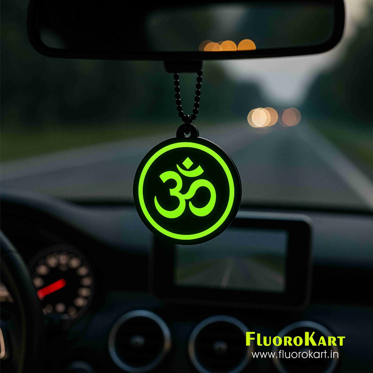 Aum Symbol – Fluorescent Car Mirror Hanging Charm