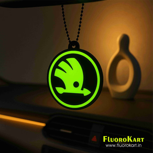Skoda Logo – Fluorescent Car Mirror Hanging Charm