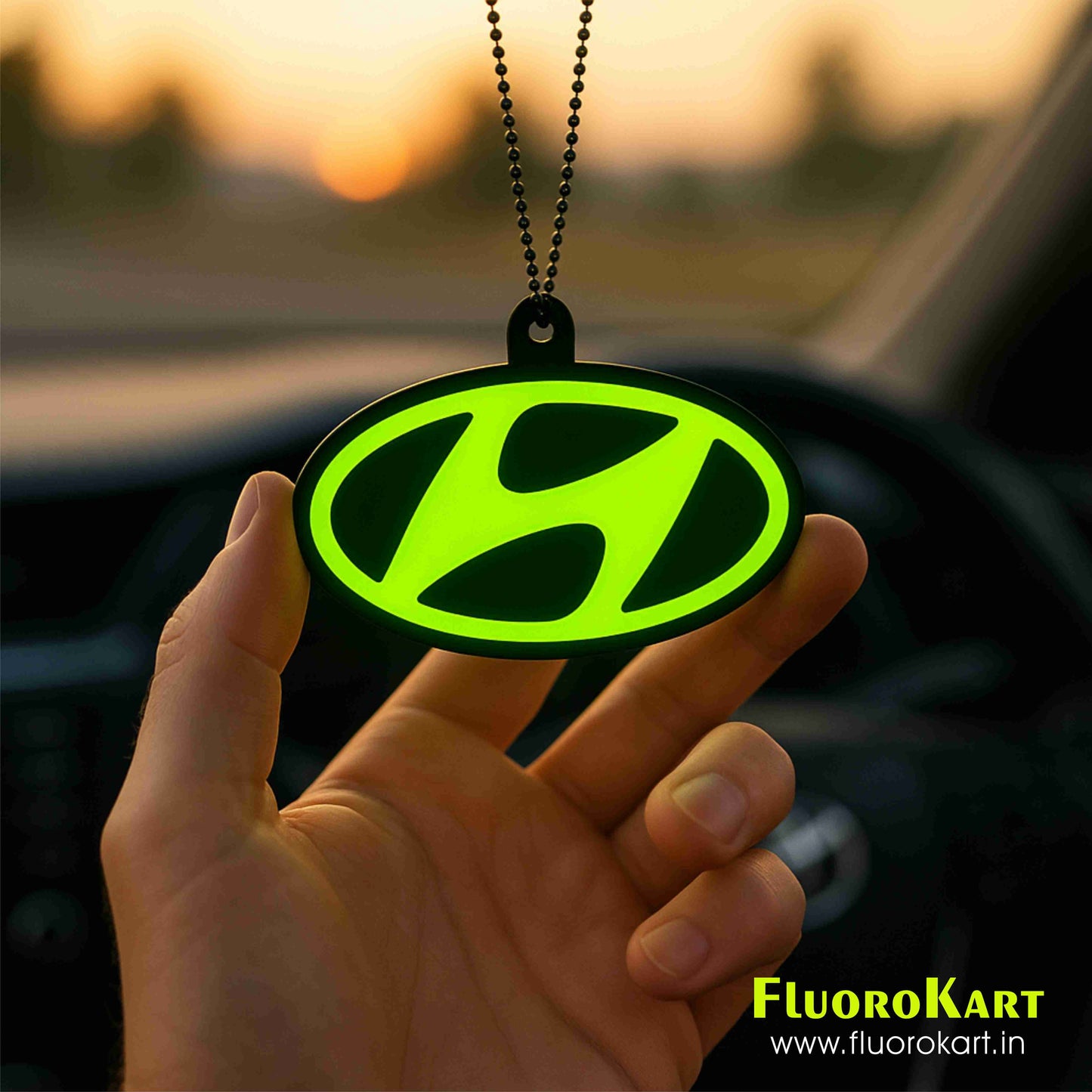 Hyundai Logo – Fluorescent Car Mirror Hanging Charm