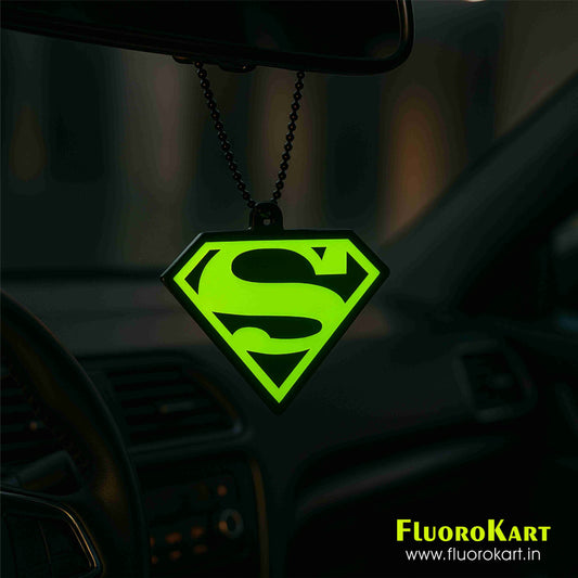 Superman Logo – Fluorescent Car Mirror Hanging Charm