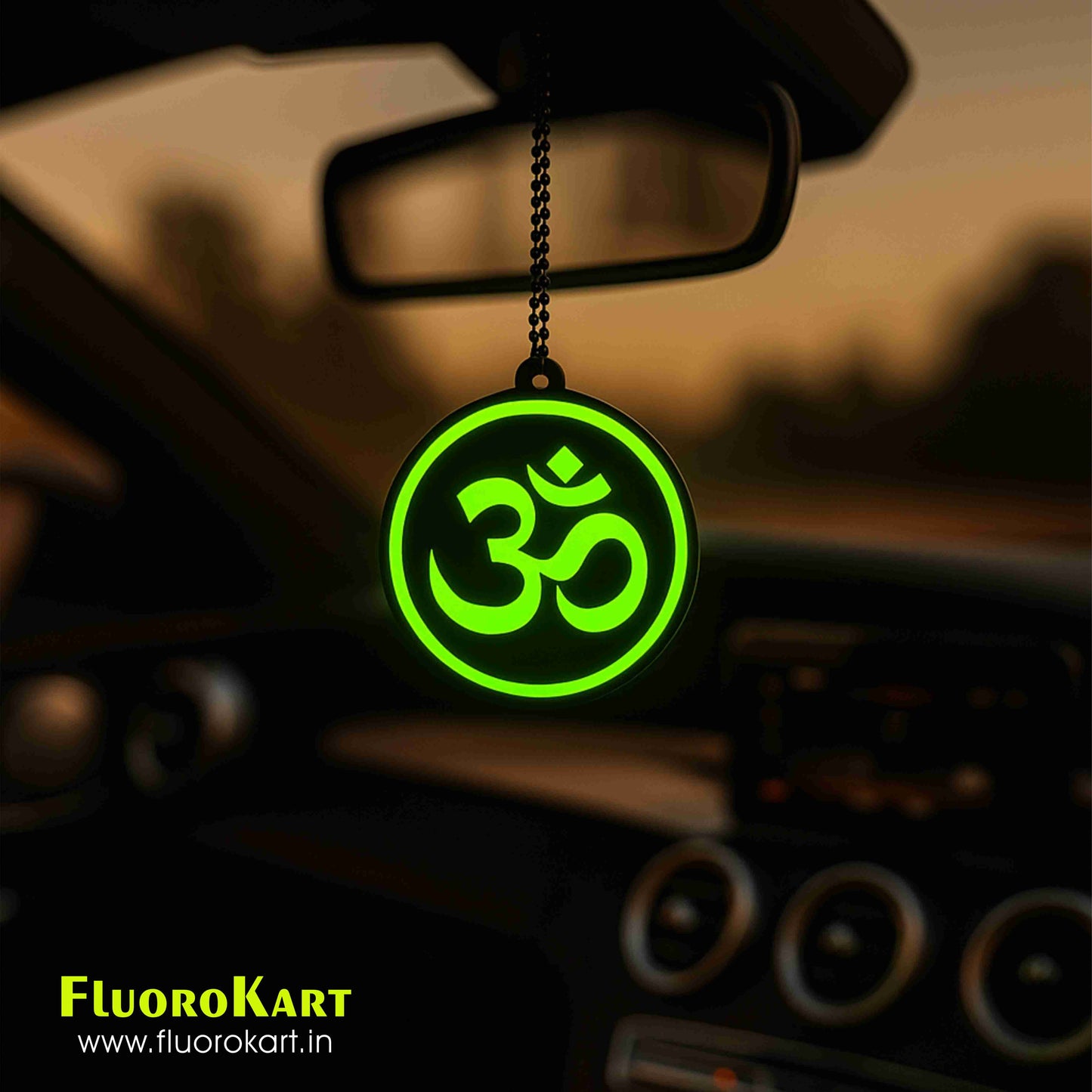 Aum Symbol – Fluorescent Car Mirror Hanging Charm