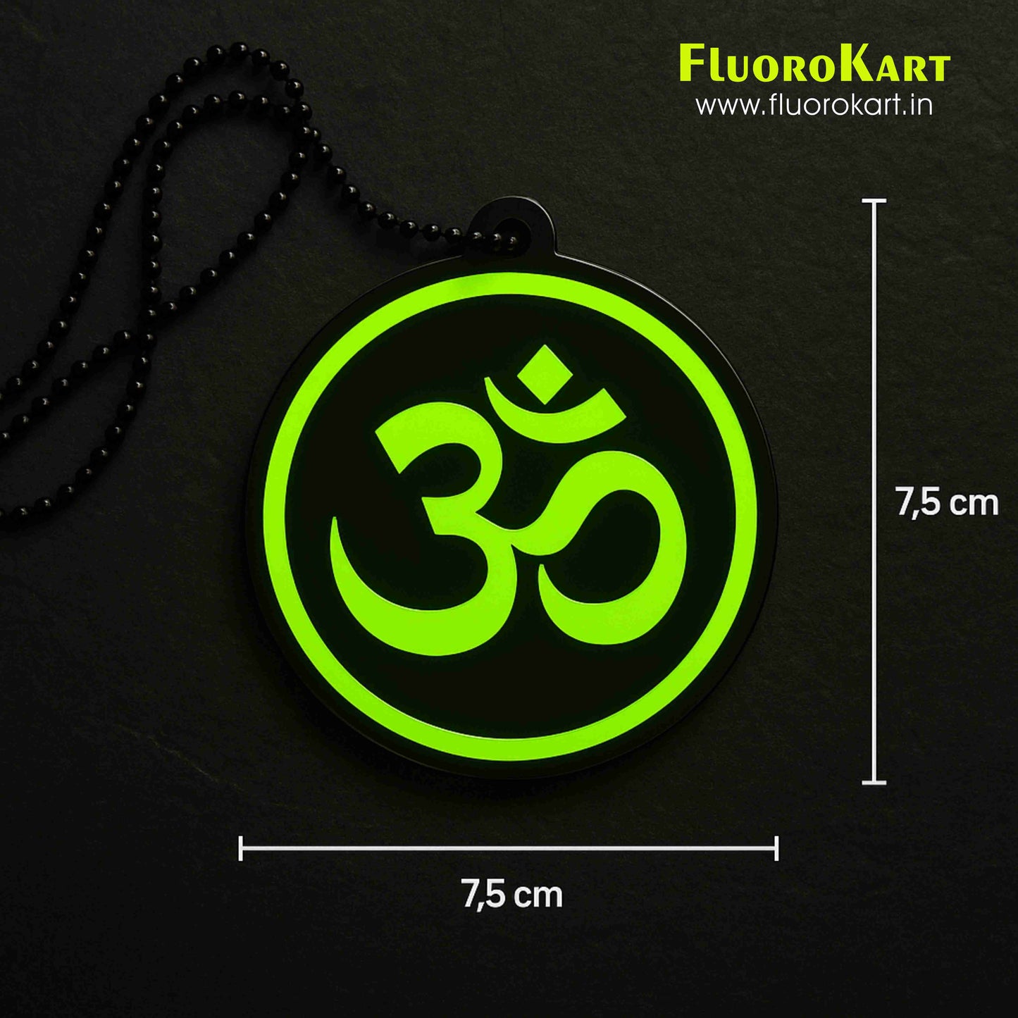 Aum Symbol – Fluorescent Car Mirror Hanging Charm