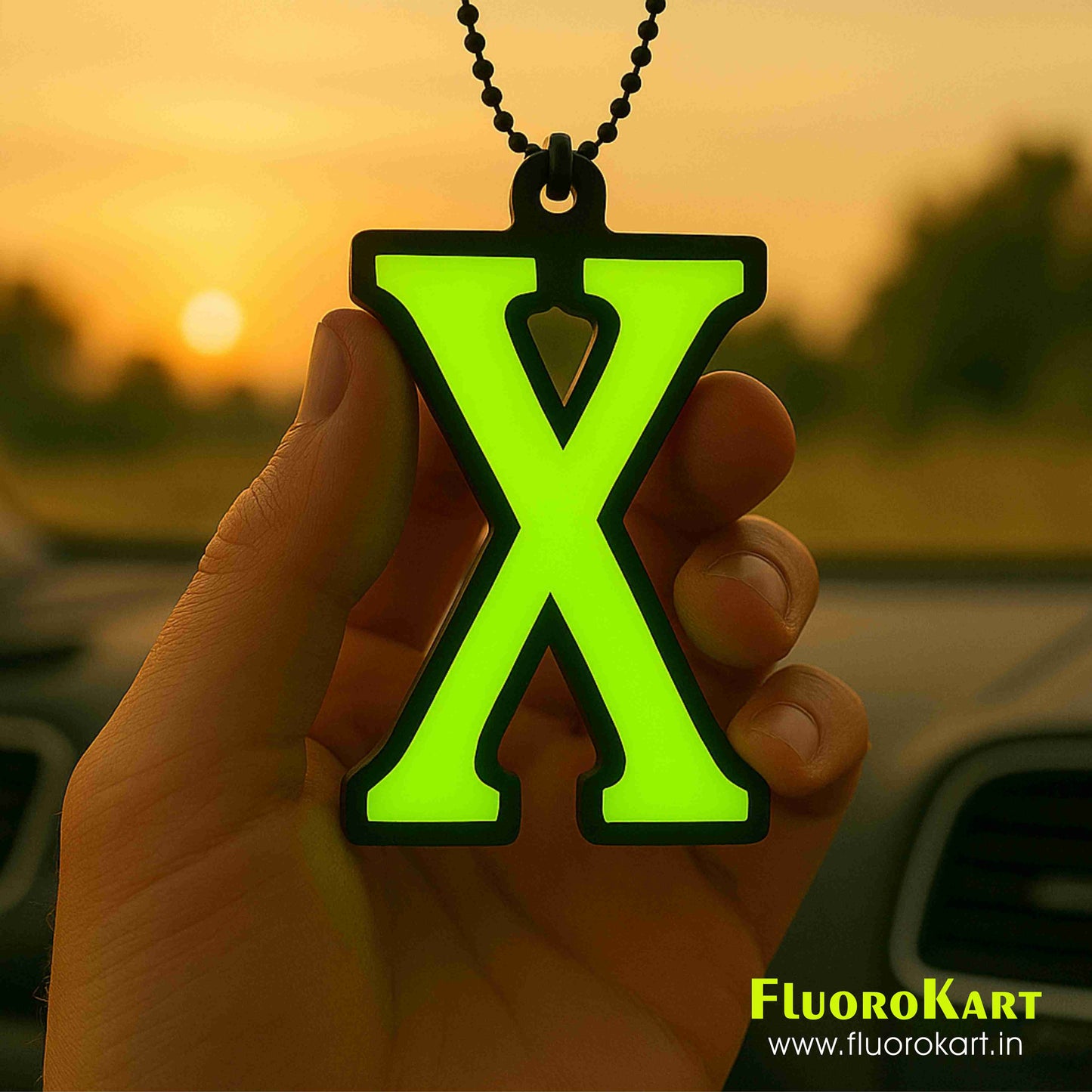 X Symbol – Fluorescent Car Mirror Hanging Charm