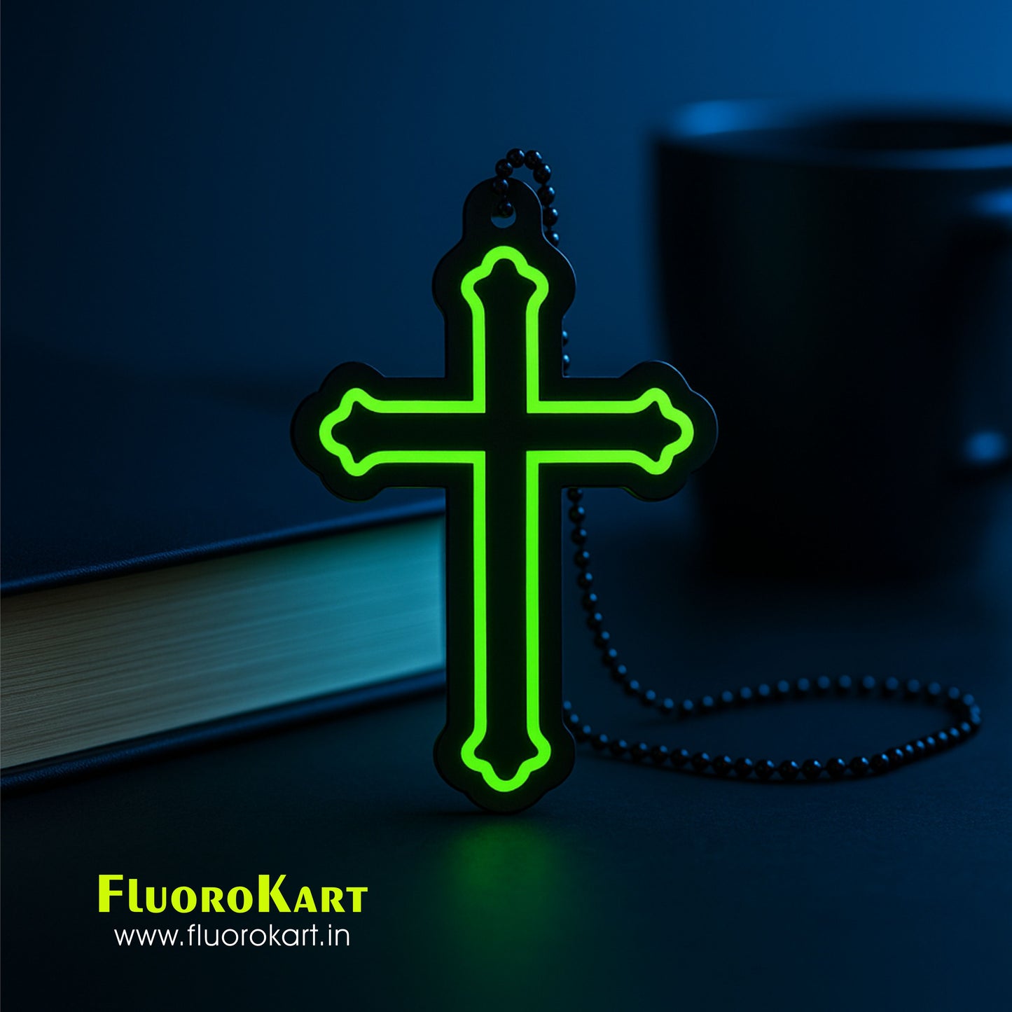 Cross Symbol – Fluorescent Car Mirror Hanging Charm