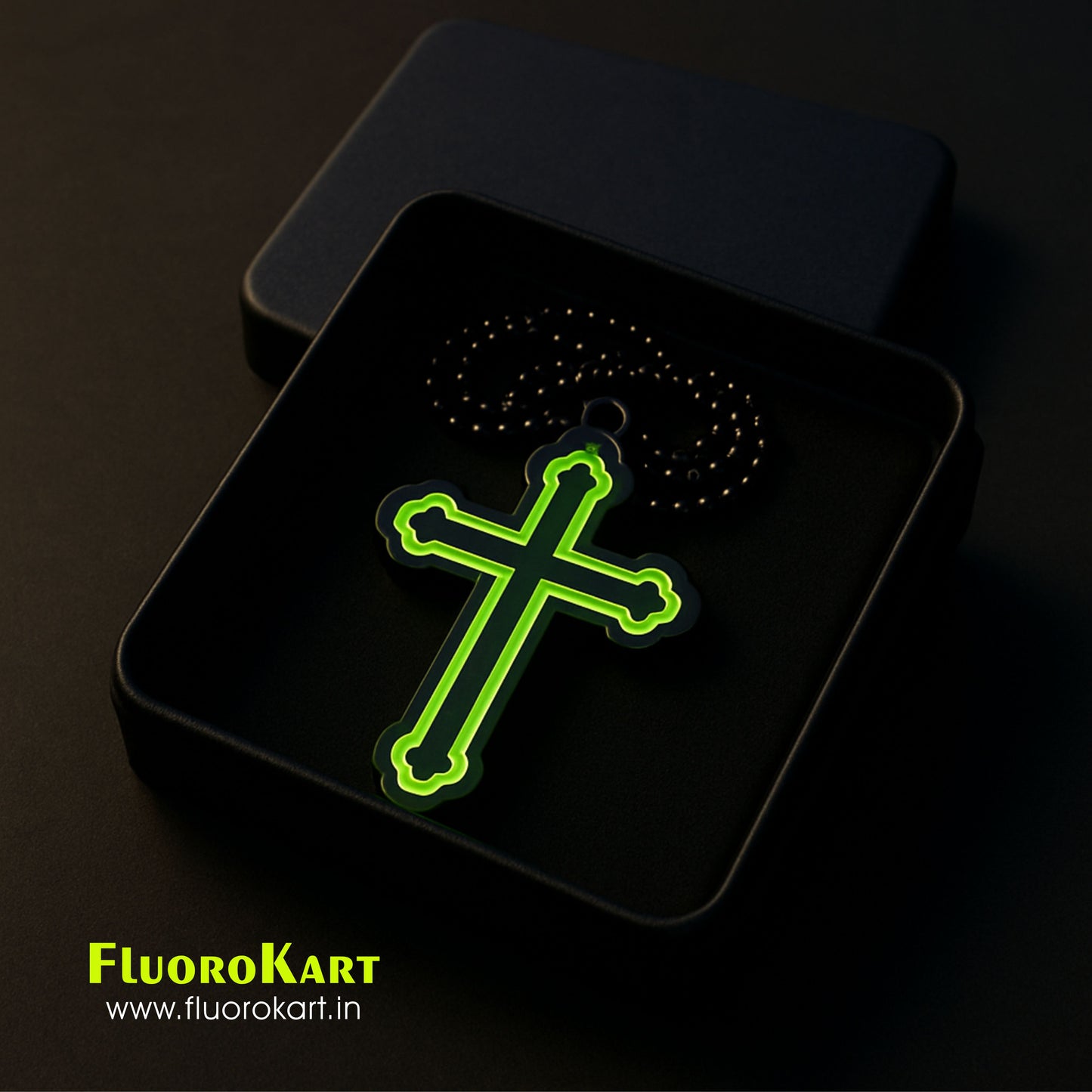 Cross Symbol – Fluorescent Car Mirror Hanging Charm