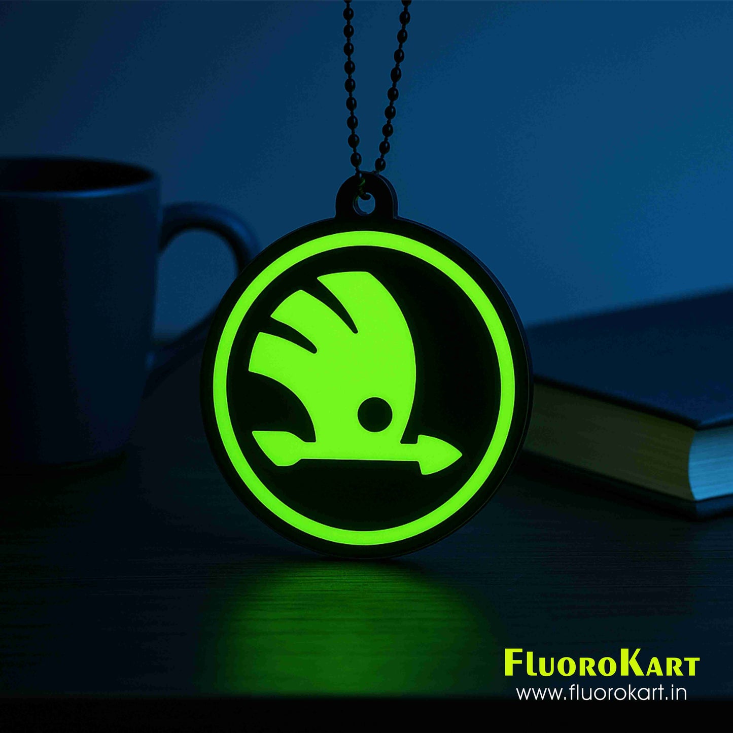 Skoda Logo – Fluorescent Car Mirror Hanging Charm