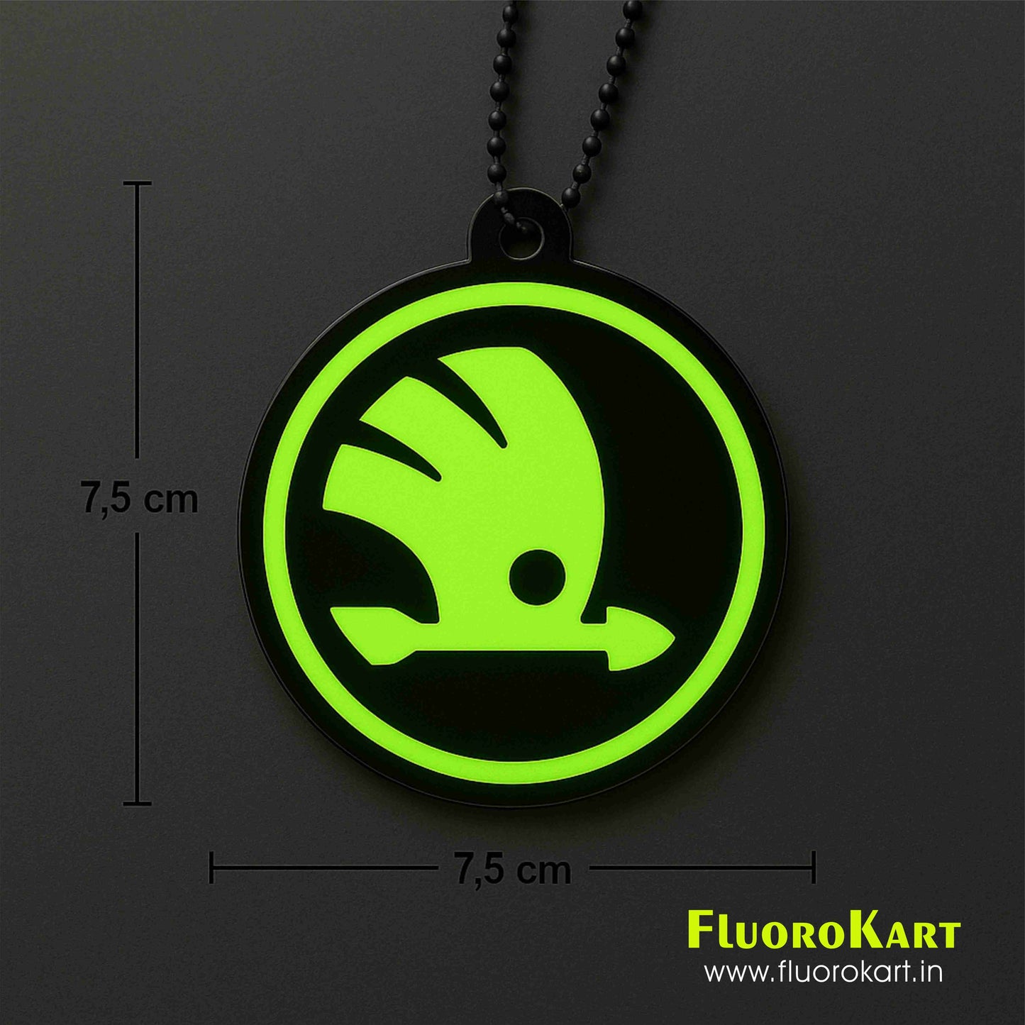 Skoda Logo – Fluorescent Car Mirror Hanging Charm