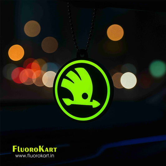 Skoda Logo – Fluorescent Car Mirror Hanging Charm