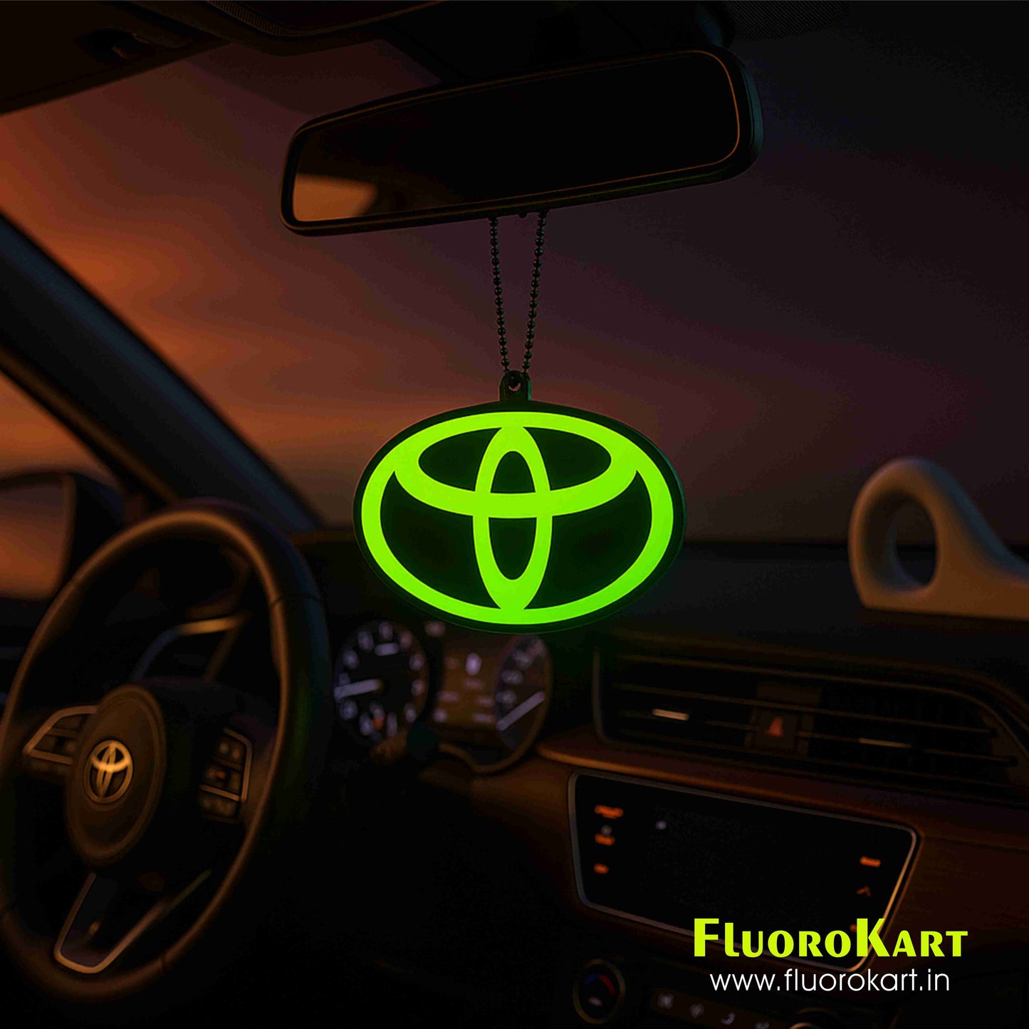 Toyota Logo – Fluorescent Car Mirror Hanging Charm