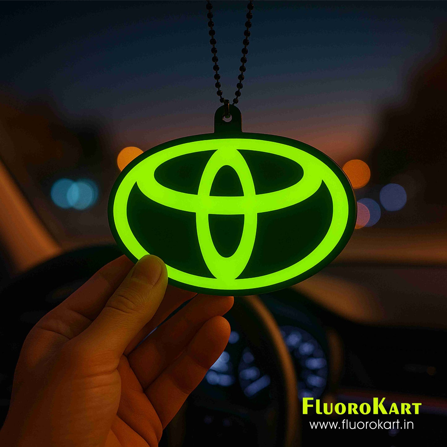 Toyota Logo – Fluorescent Car Mirror Hanging Charm