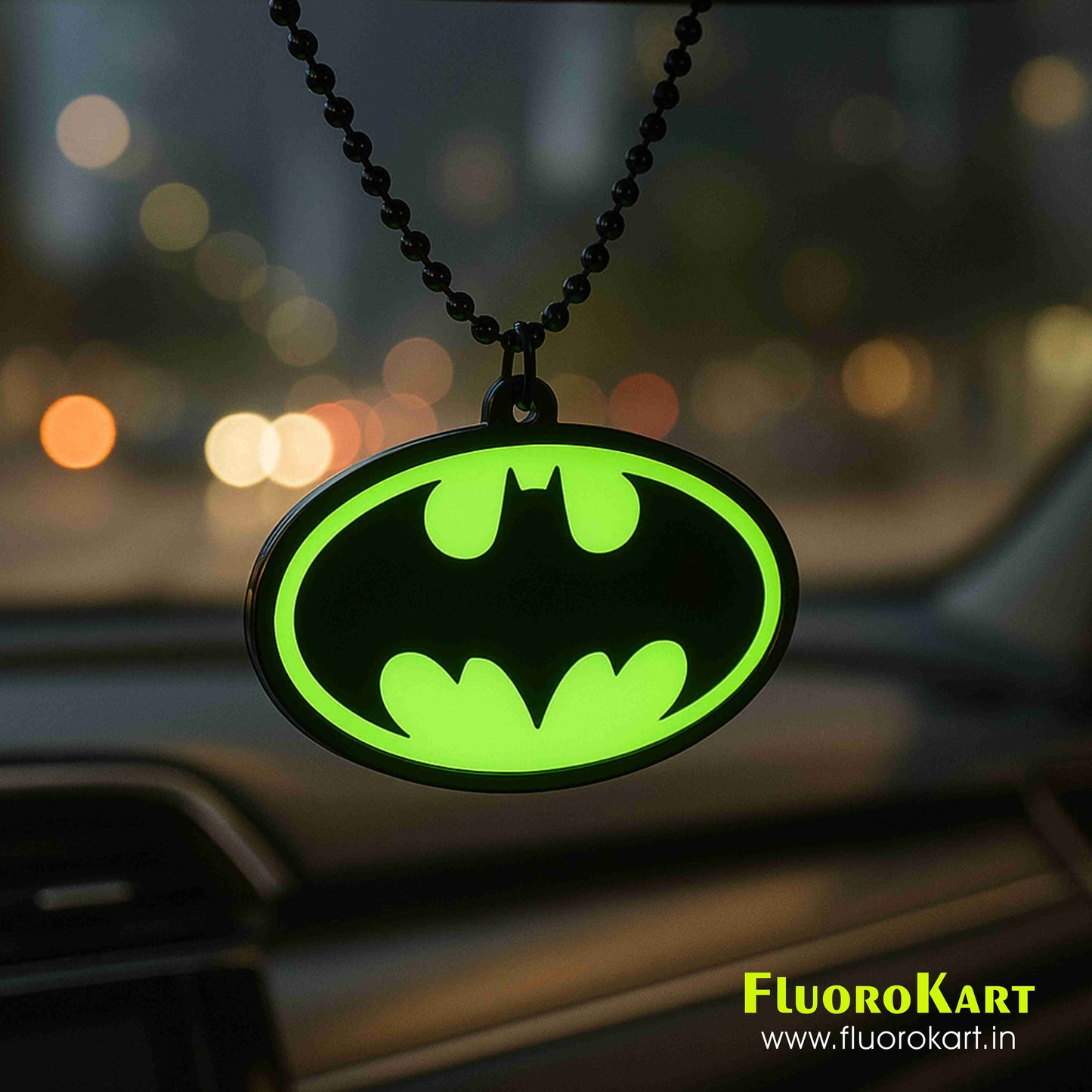Batman Logo – Fluorescent Car Mirror Hanging Charm