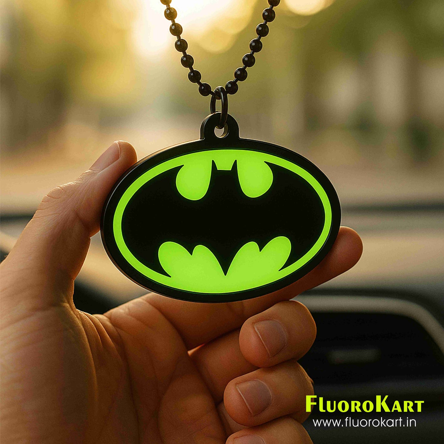 Batman Logo – Fluorescent Car Mirror Hanging Charm