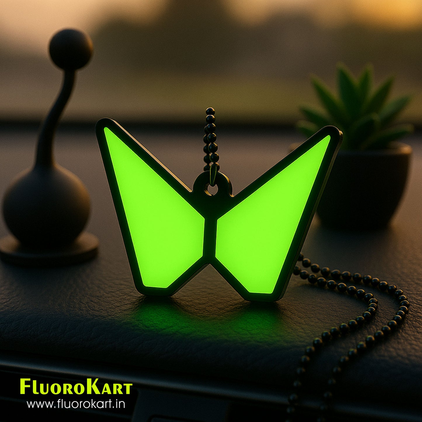 Mahindra Logo – Fluorescent Car Mirror Hanging Charm
