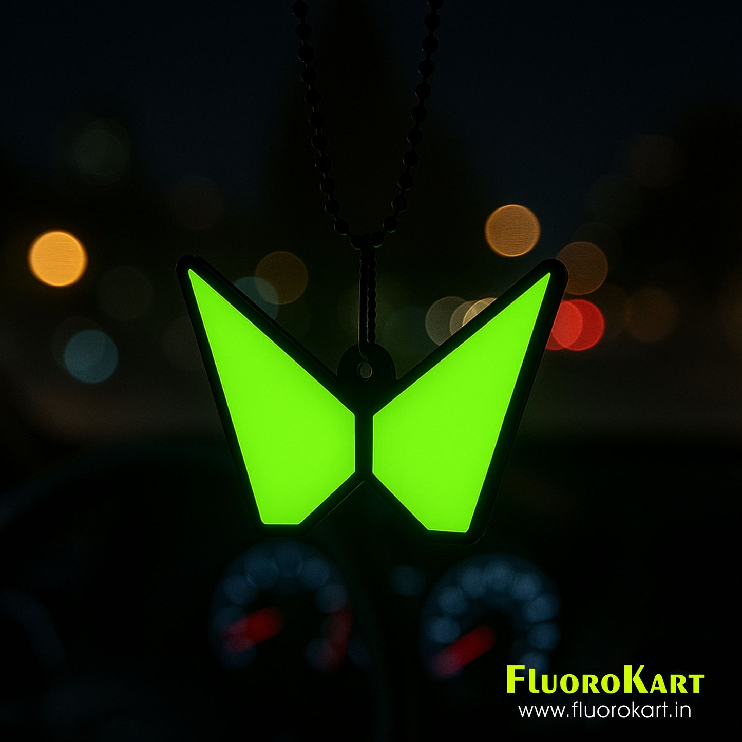 Mahindra Logo – Fluorescent Car Mirror Hanging Charm